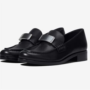 rag & bone Black Loafers with Silver Accent